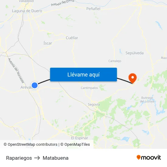 Rapariegos to Matabuena map