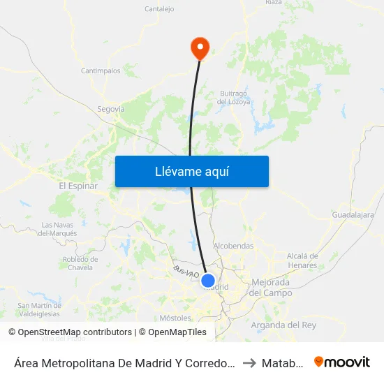 Área Metropolitana De Madrid Y Corredor Del Henares to Matabuena map