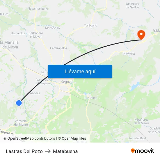 Lastras Del Pozo to Matabuena map
