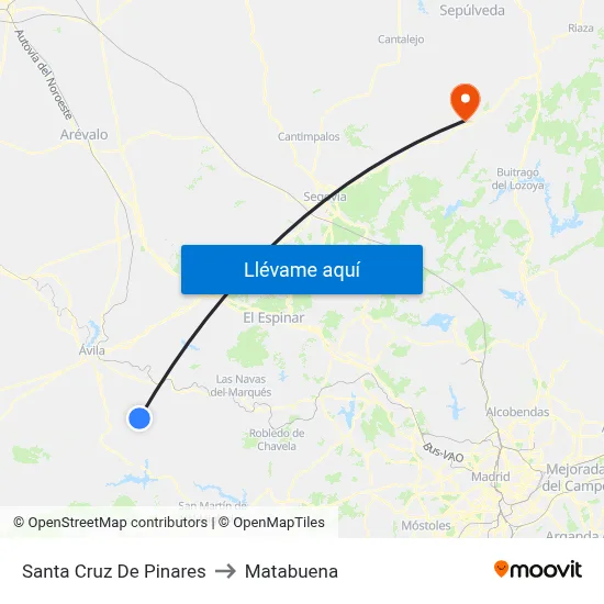 Santa Cruz De Pinares to Matabuena map