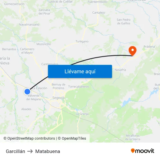 Garcillán to Matabuena map