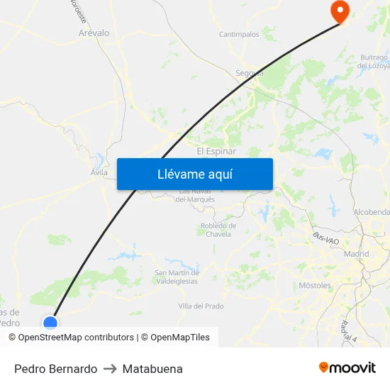 Pedro Bernardo to Matabuena map