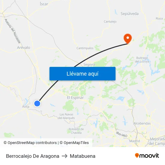 Berrocalejo De Aragona to Matabuena map
