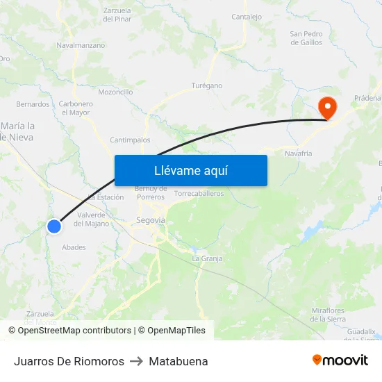 Juarros De Riomoros to Matabuena map
