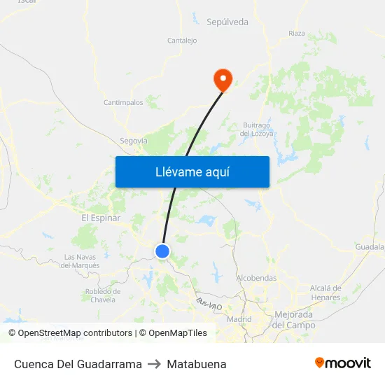 Cuenca Del Guadarrama to Matabuena map