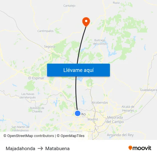 Majadahonda to Matabuena map