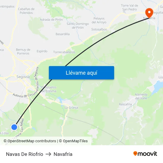 Navas De Riofrío to Navafría map