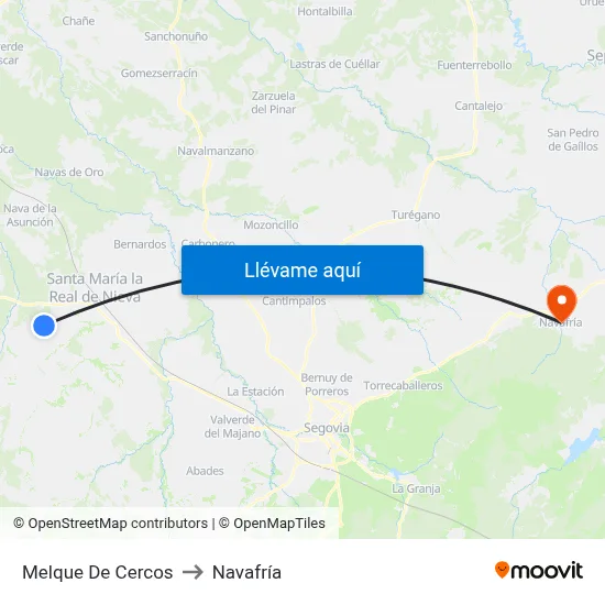 Melque De Cercos to Navafría map