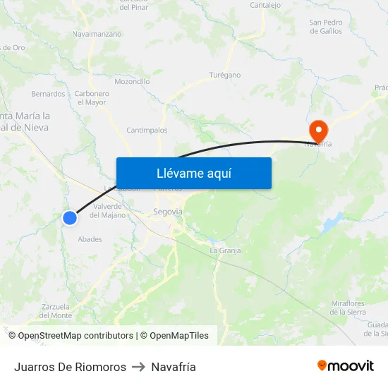Juarros De Riomoros to Navafría map