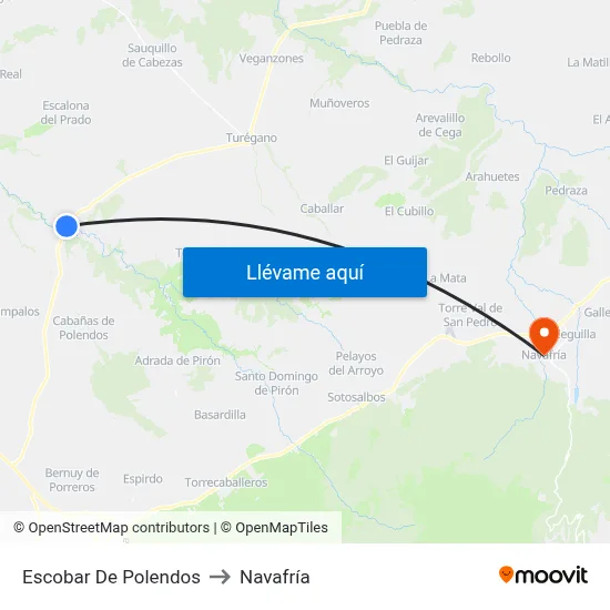 Escobar De Polendos to Navafría map