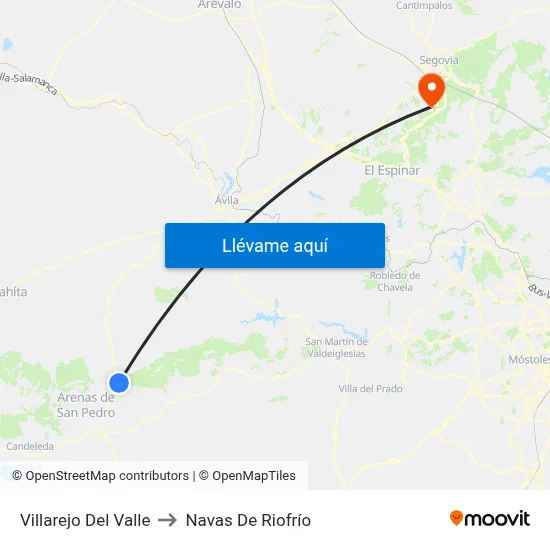 Villarejo Del Valle to Navas De Riofrío map