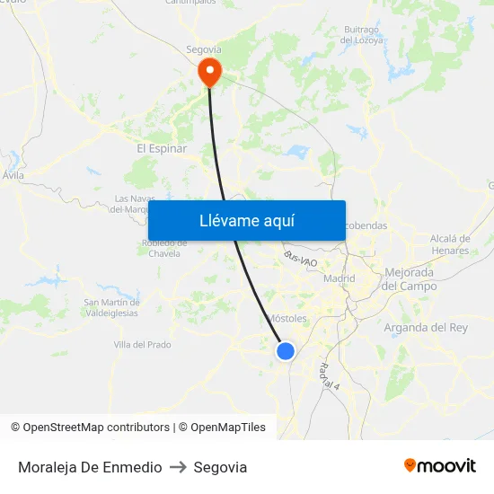 Moraleja De Enmedio to Segovia map