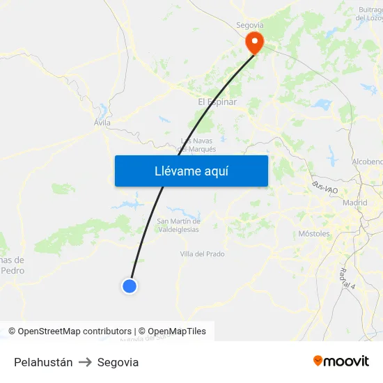 Pelahustán to Segovia map