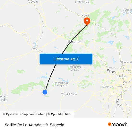 Sotillo De La Adrada to Segovia map
