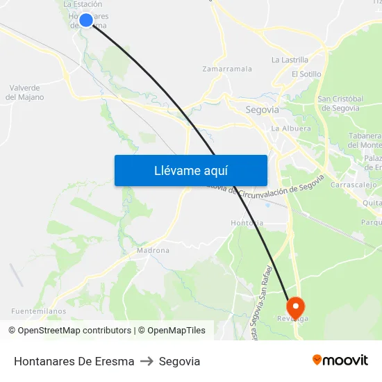 Hontanares De Eresma to Segovia map