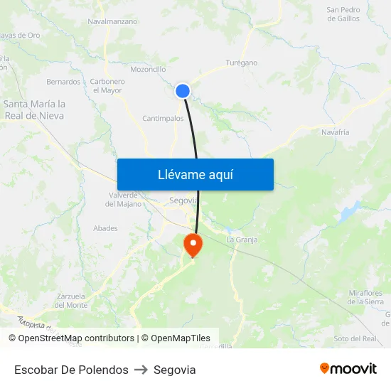 Escobar De Polendos to Segovia map