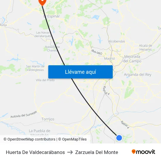 Huerta De Valdecarábanos to Zarzuela Del Monte map