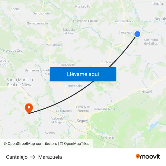 Cantalejo to Marazuela map
