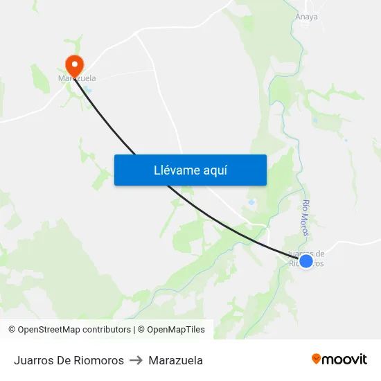 Juarros De Riomoros to Marazuela map