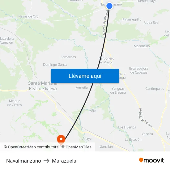 Navalmanzano to Marazuela map