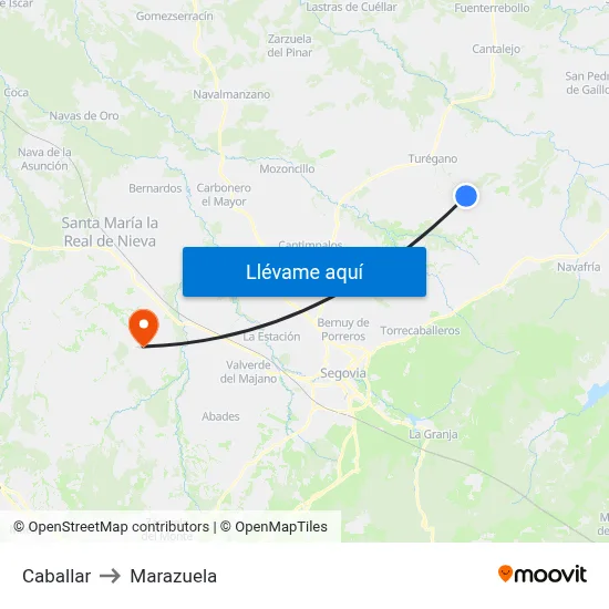 Caballar to Marazuela map