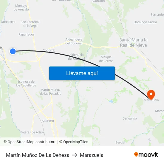 Martín Muñoz De La Dehesa to Marazuela map