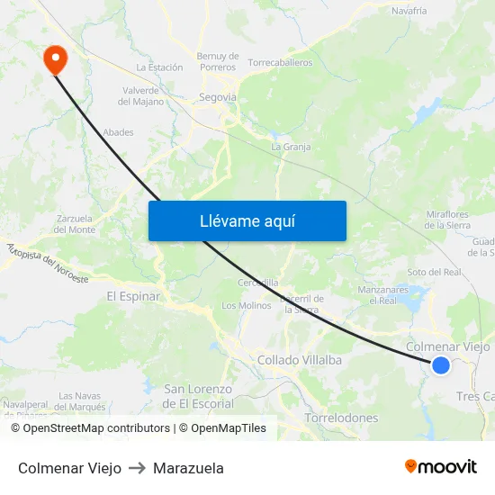Colmenar Viejo to Marazuela map