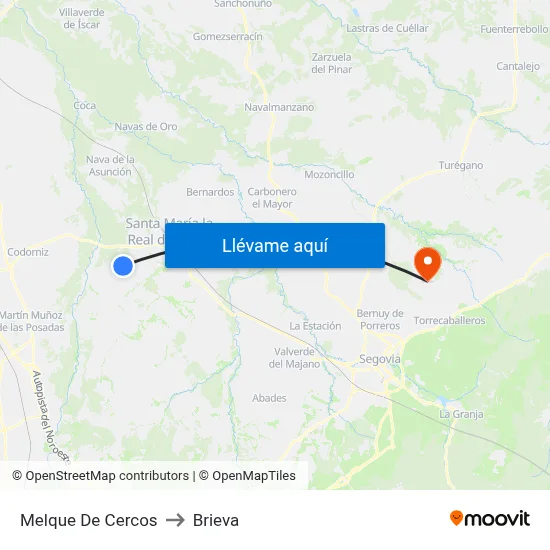 Melque De Cercos to Brieva map