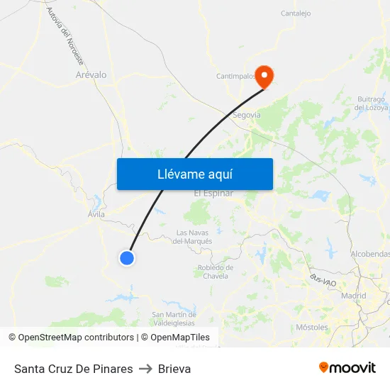 Santa Cruz De Pinares to Brieva map
