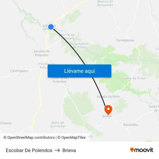 Escobar De Polendos to Brieva map