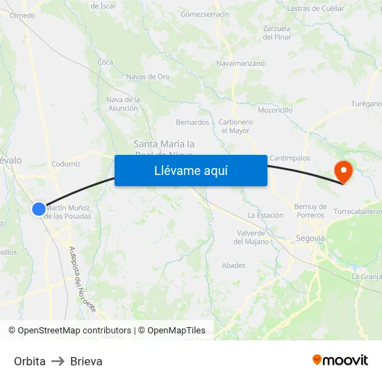 Orbita to Brieva map