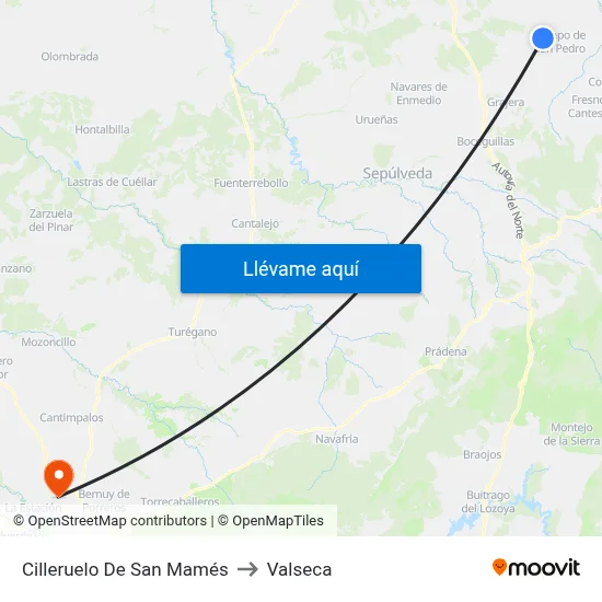 Cilleruelo De San Mamés to Valseca map