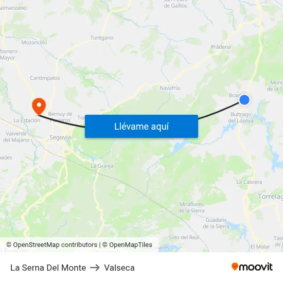 La Serna Del Monte to Valseca map