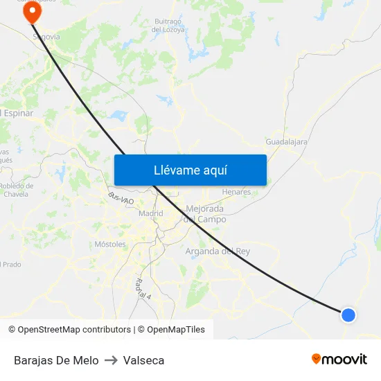 Barajas De Melo to Valseca map