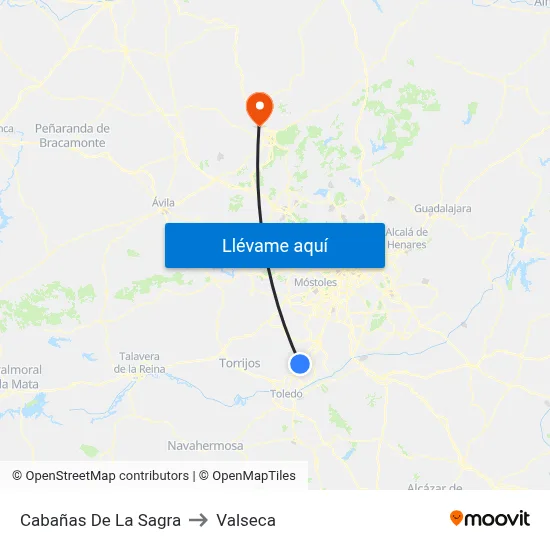 Cabañas De La Sagra to Valseca map