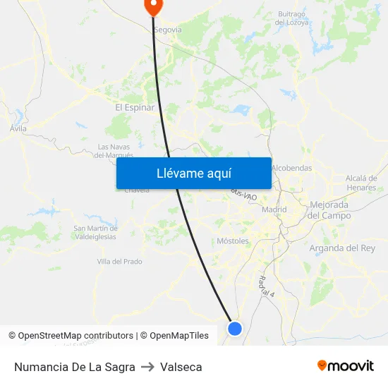 Numancia De La Sagra to Valseca map