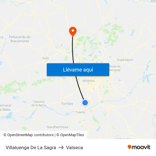 Villaluenga De La Sagra to Valseca map