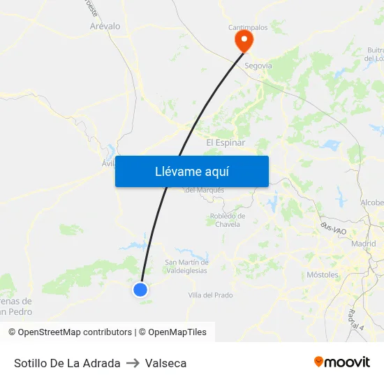 Sotillo De La Adrada to Valseca map