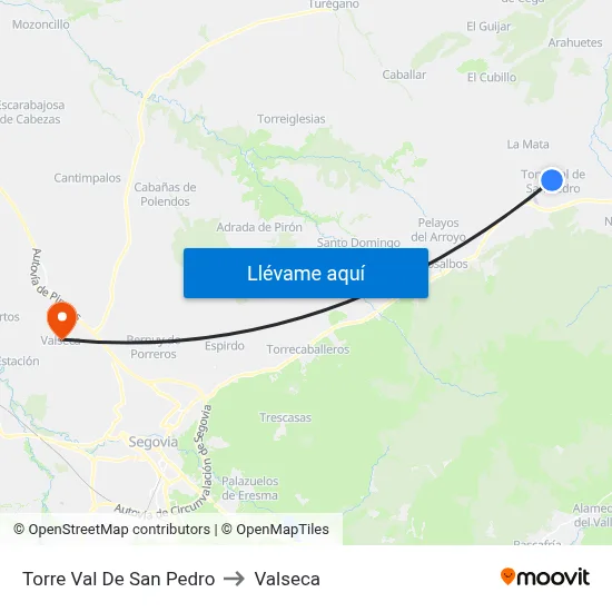Torre Val De San Pedro to Valseca map