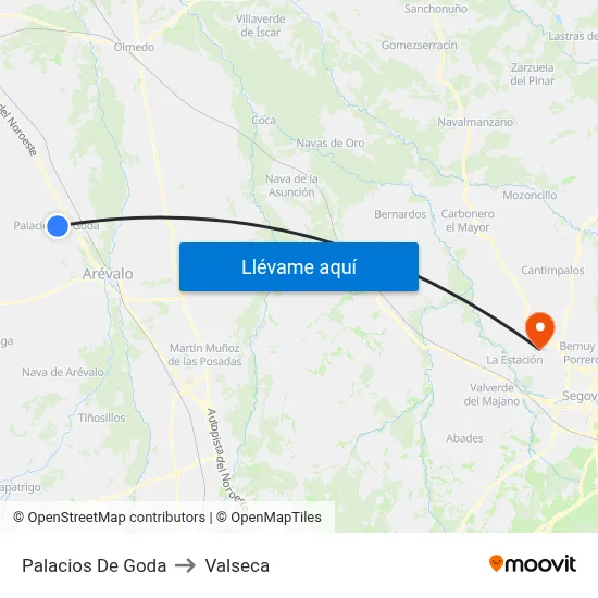 Palacios De Goda to Valseca map