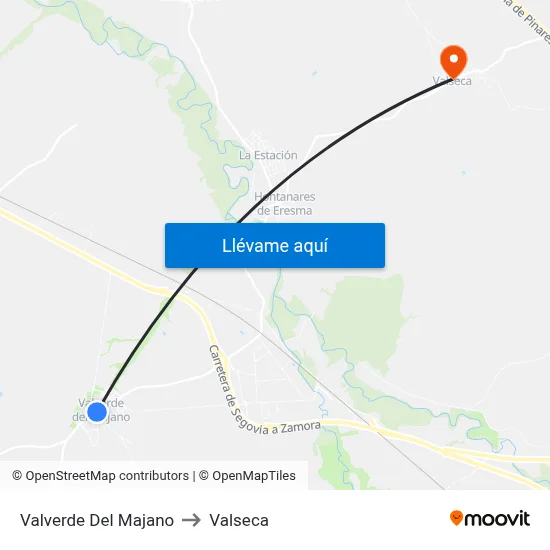 Valverde Del Majano to Valseca map
