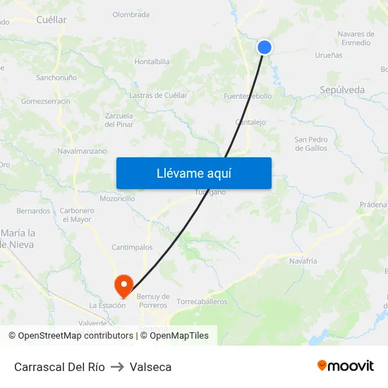 Carrascal Del Río to Valseca map