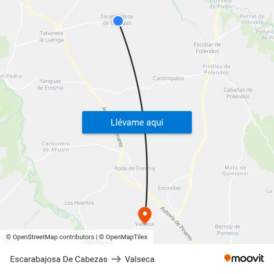 Escarabajosa De Cabezas to Valseca map