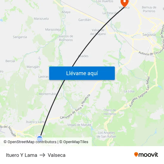 Ituero Y Lama to Valseca map