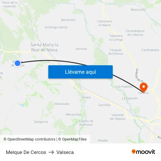 Melque De Cercos to Valseca map