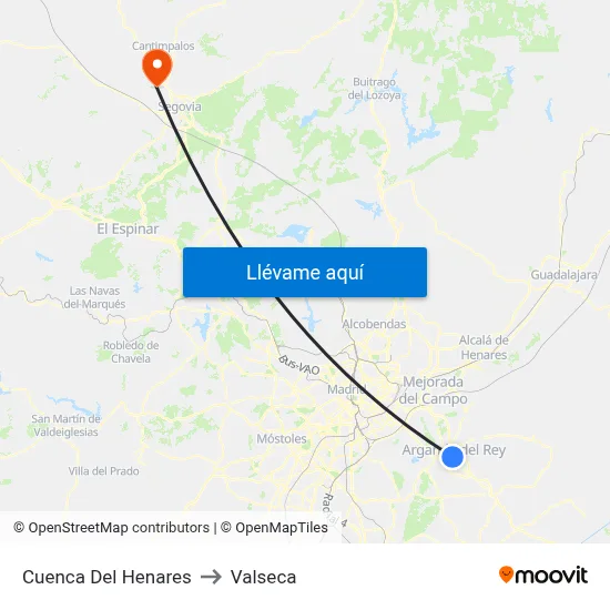 Cuenca Del Henares to Valseca map