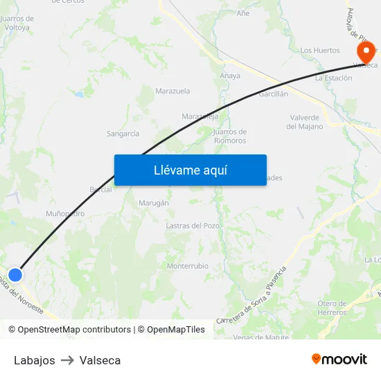 Labajos to Valseca map