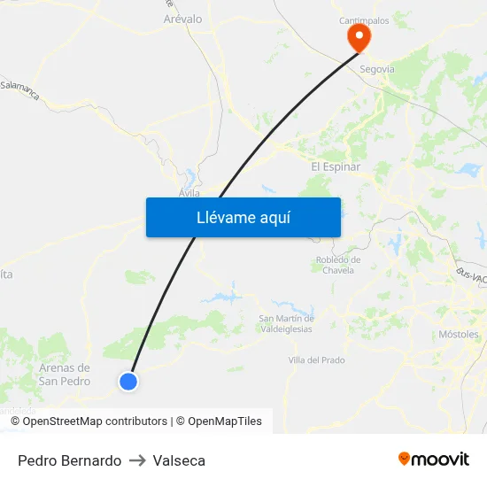 Pedro Bernardo to Valseca map
