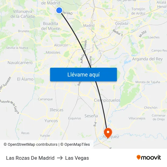Las Rozas De Madrid to Las Vegas map