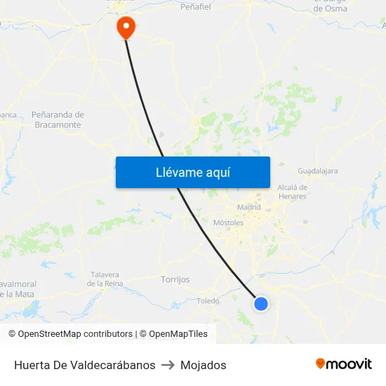 Huerta De Valdecarábanos to Mojados map